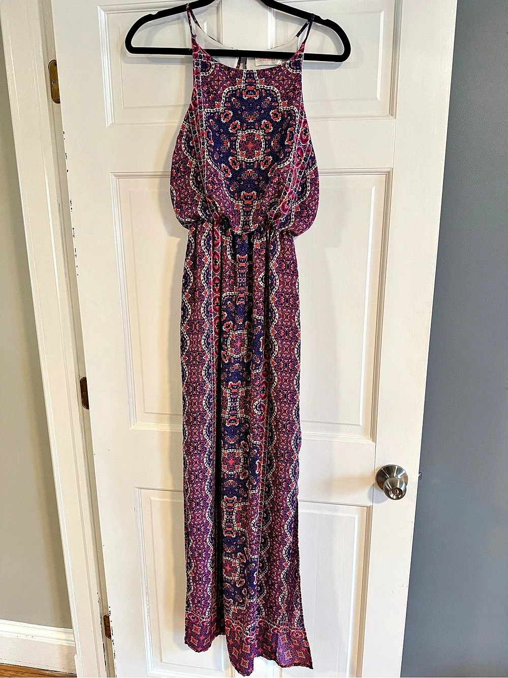 renee c Maxi Paisley Dress in Purple & Pink